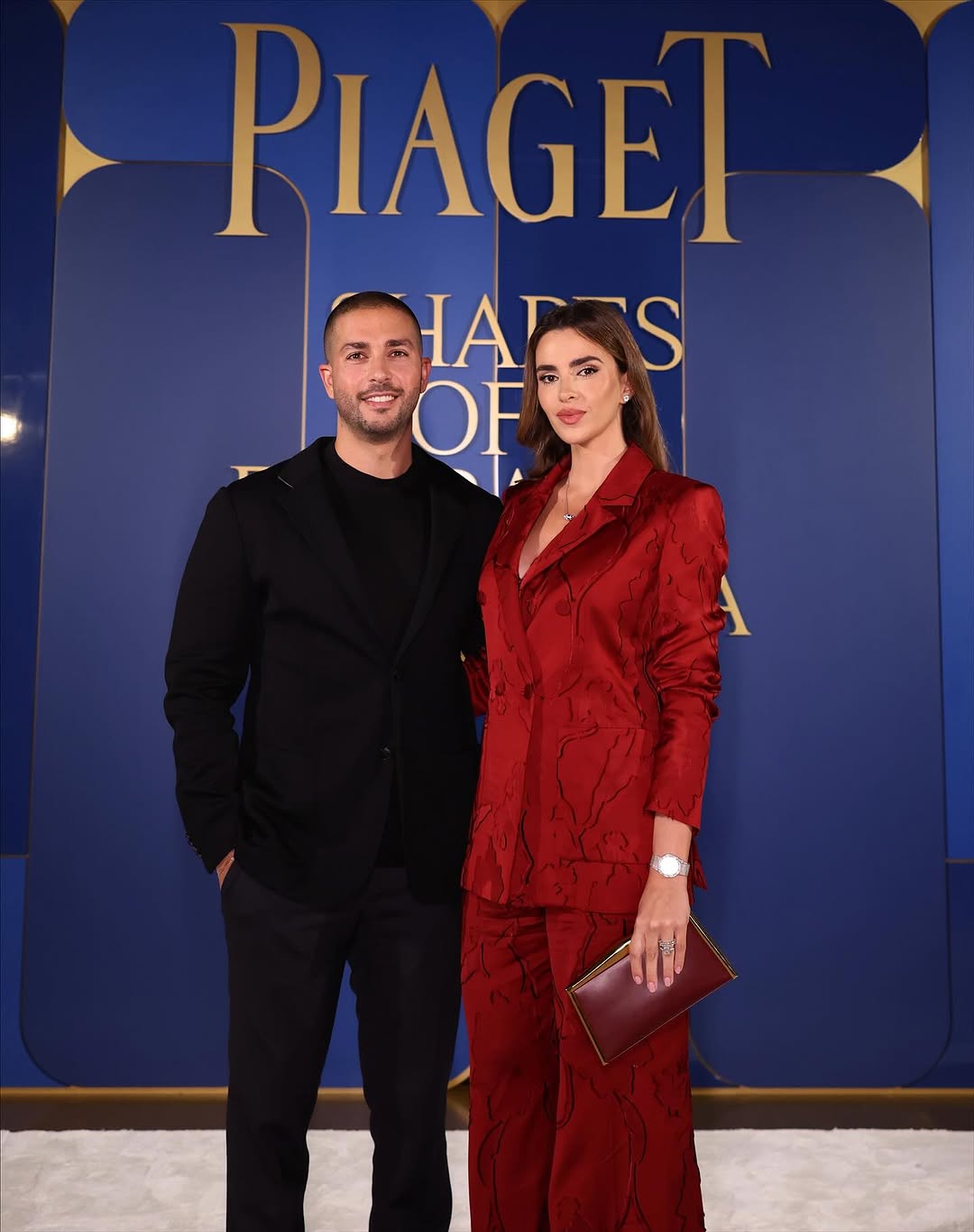 زين قطامي في حفل Piaget مع زوجها سيليو صعب في ابو ظبي (انستغرام)