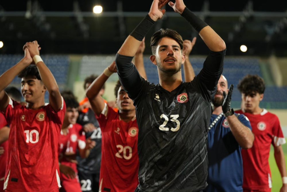 فرحة لبنان بالتأهل إلى النهائي. (صفحة الاتحاد اللبناني لكرة القدم على فايسبوك)