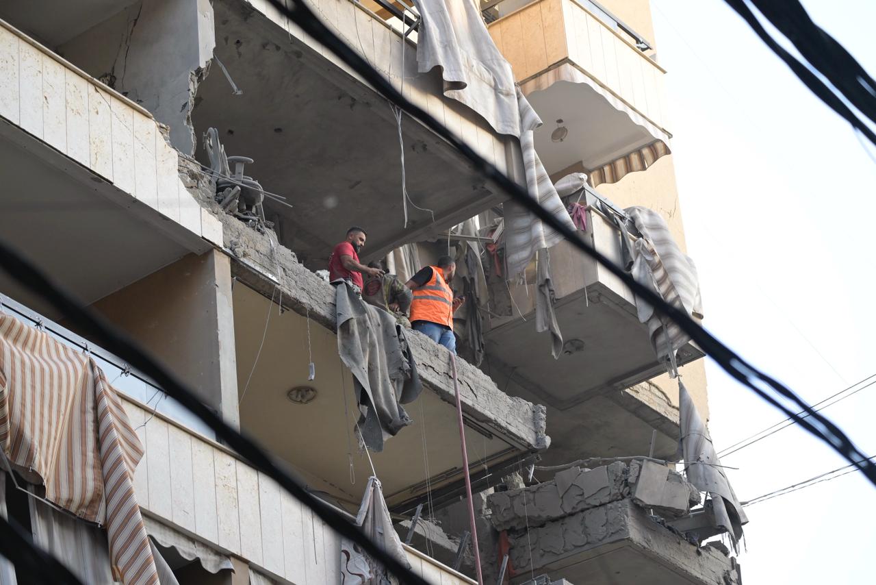 الشقة المستهدفة في الضاحية الجنوبية لبيروت (نبيل اسماعيل).