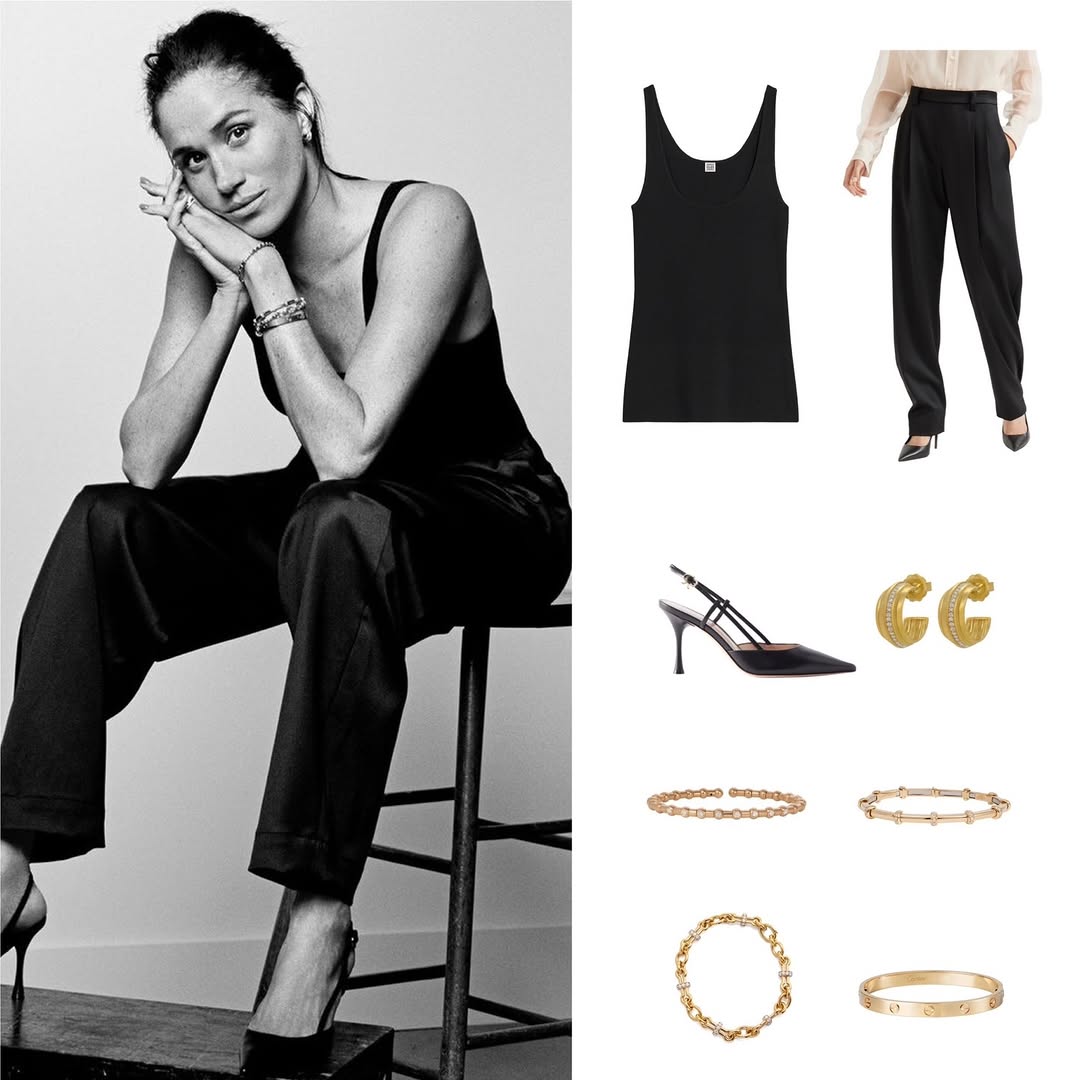 ميغان ماركل باللون الاسود لاطلالة العمل (انستغرام)