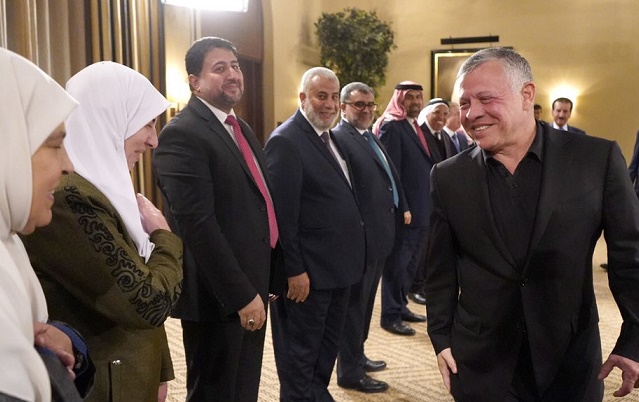 العاهل الأردني خلال لقائه كتلة الإصلاح النيابية عام 2019