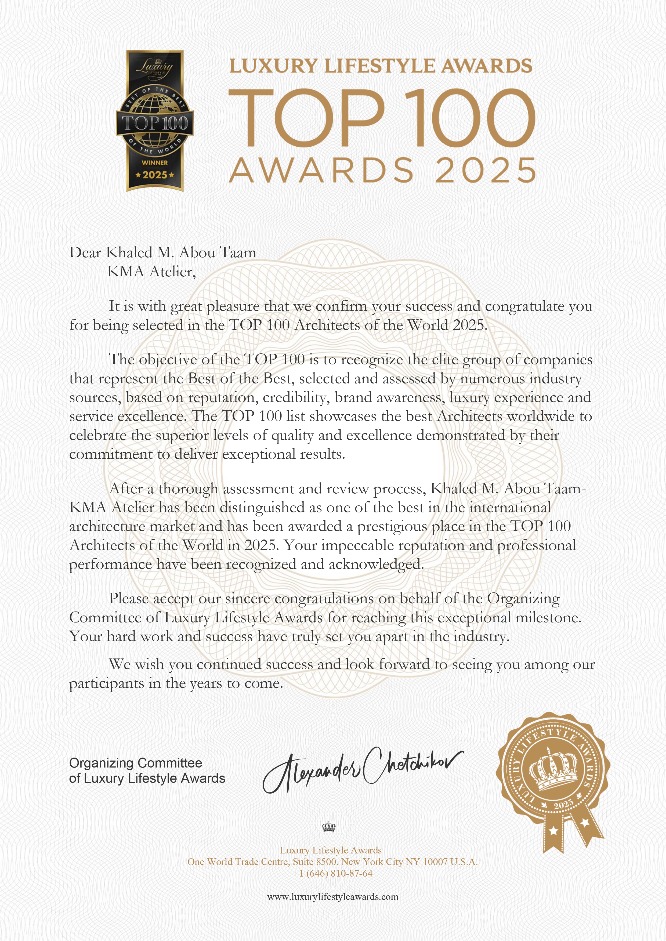 اختيار اللبناني خالد محمود أبو طعام ضمن قائمة أفضل 100 معمار في العالم.