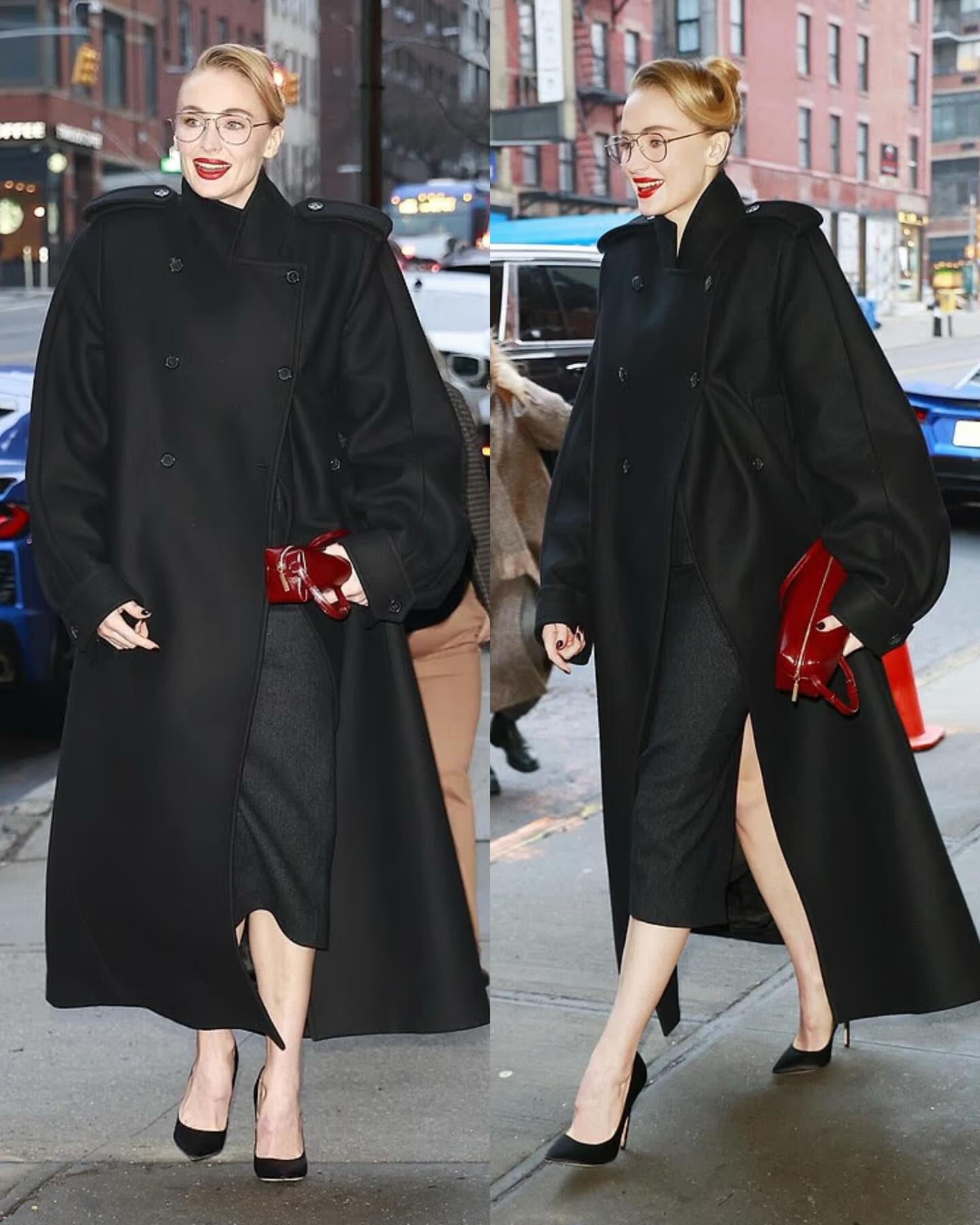 صوفي تيرنر بمعطف ضخم من علامة Khaite (إنستغرام)