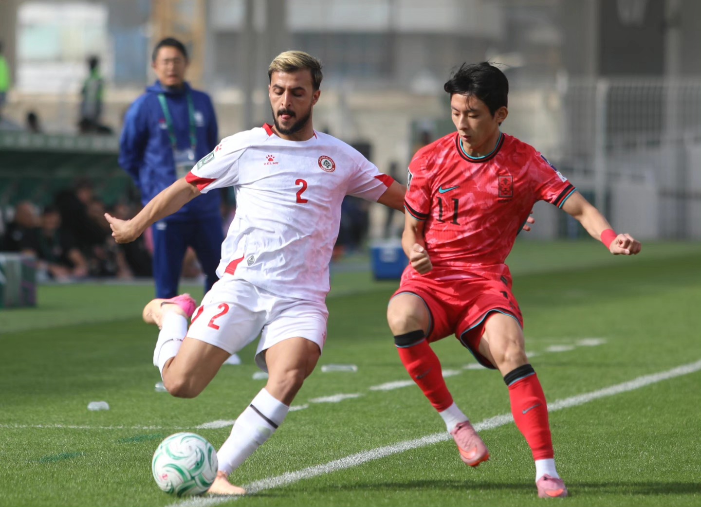 منتخب لبنان الأولمبي أمام كوريا الجنوبية. (صفحة الاتحاد اللبناني لكرة القدم على فايسبوك)