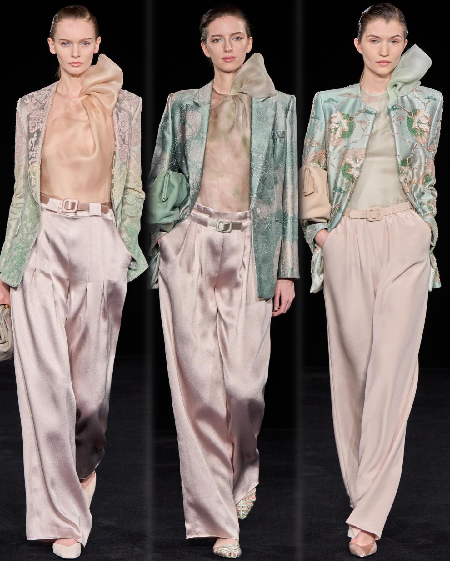 من عرض أزياء أرماني بريفييه في أسبوع الخياطة الراقية بباريس (إنستغرام)