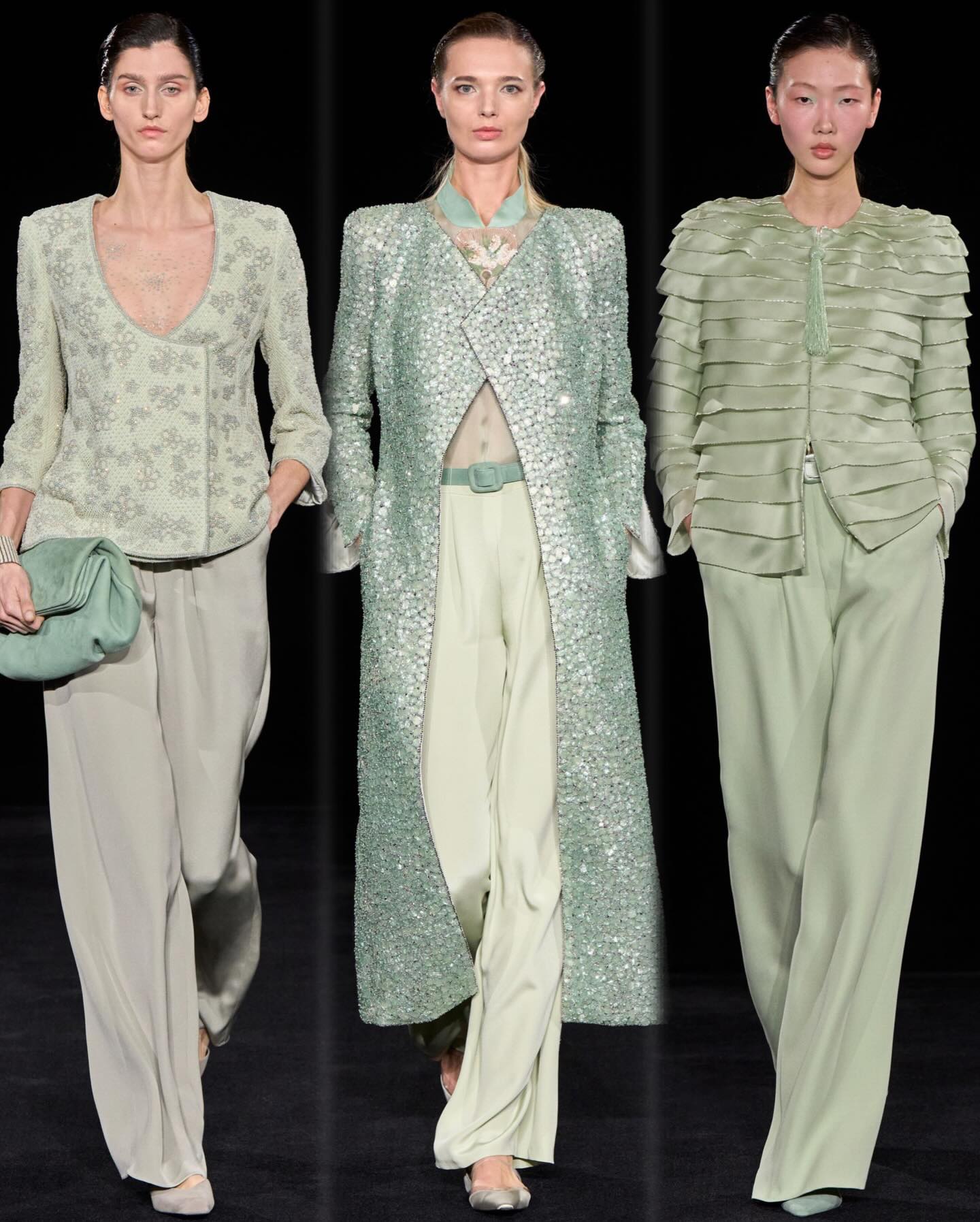 من عرض أزياء أرماني بريفييه في أسبوع الخياطة الراقية بباريس (إنستغرام)