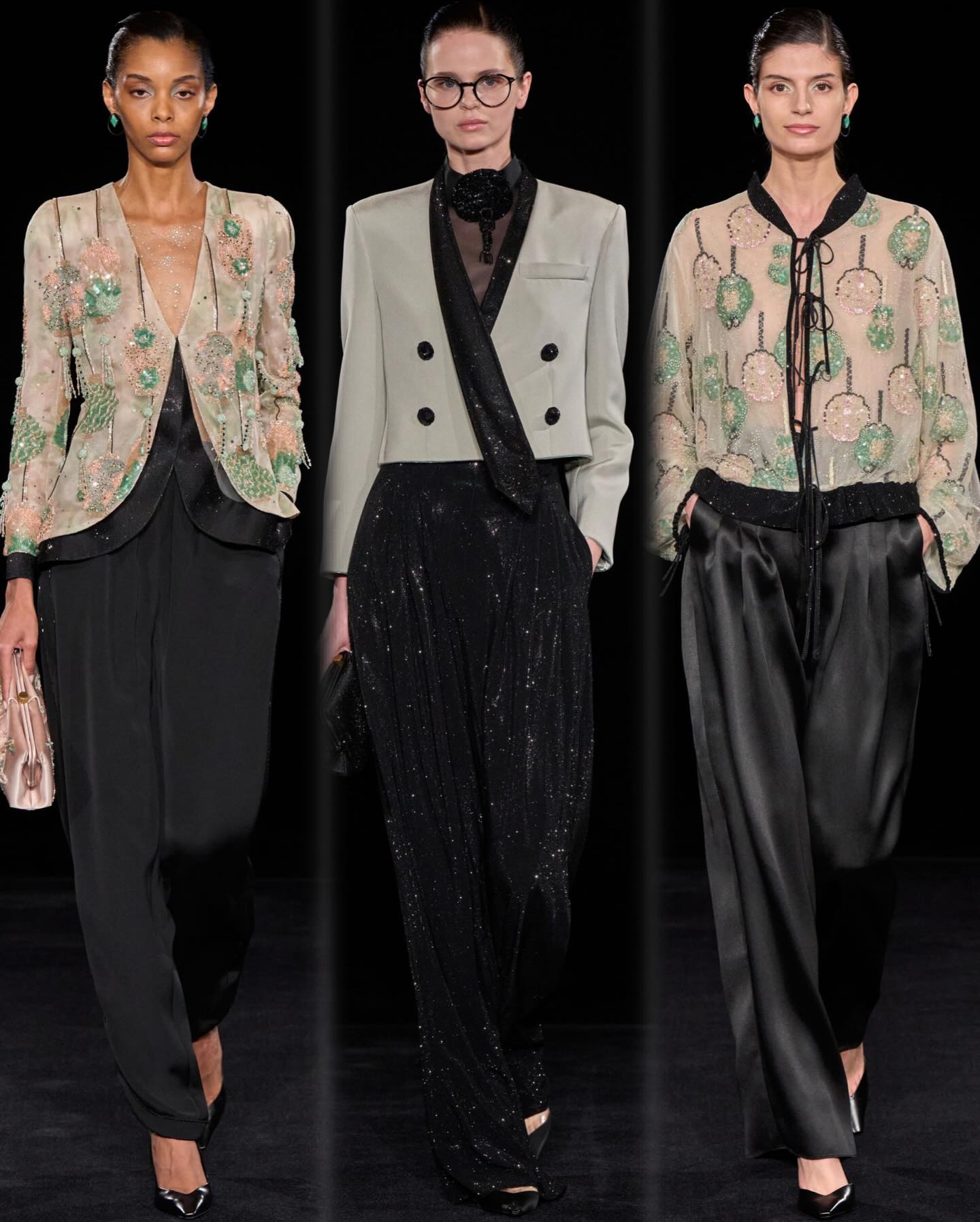 من عرض أزياء أرماني بريفييه في أسبوع الخياطة الراقية بباريس (إنستغرام)