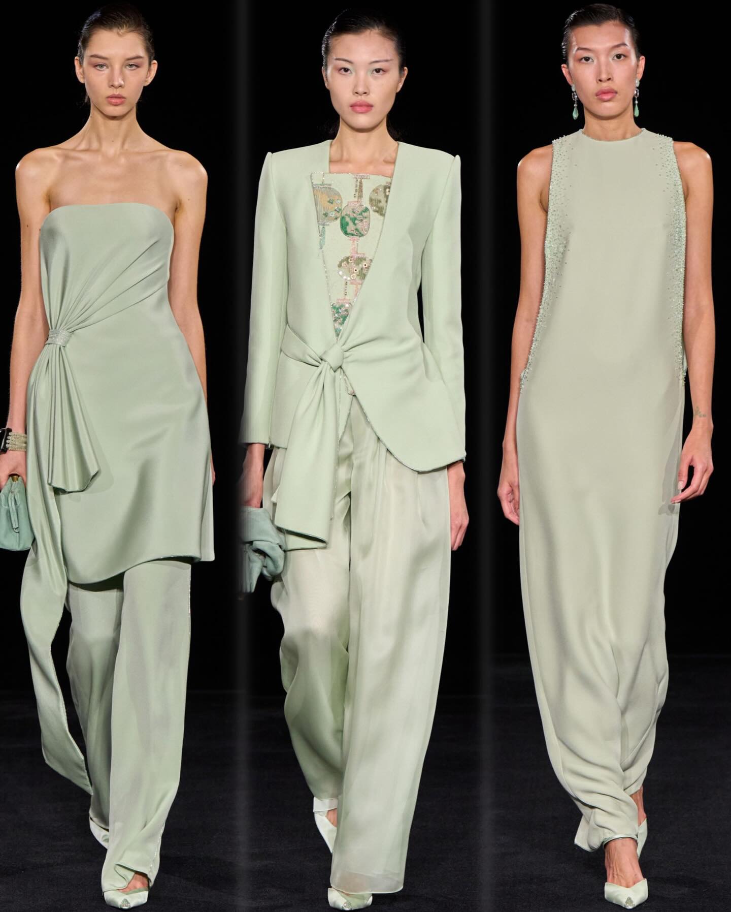 من عرض أزياء أرماني بريفييه في أسبوع الخياطة الراقية بباريس (إنستغرام)