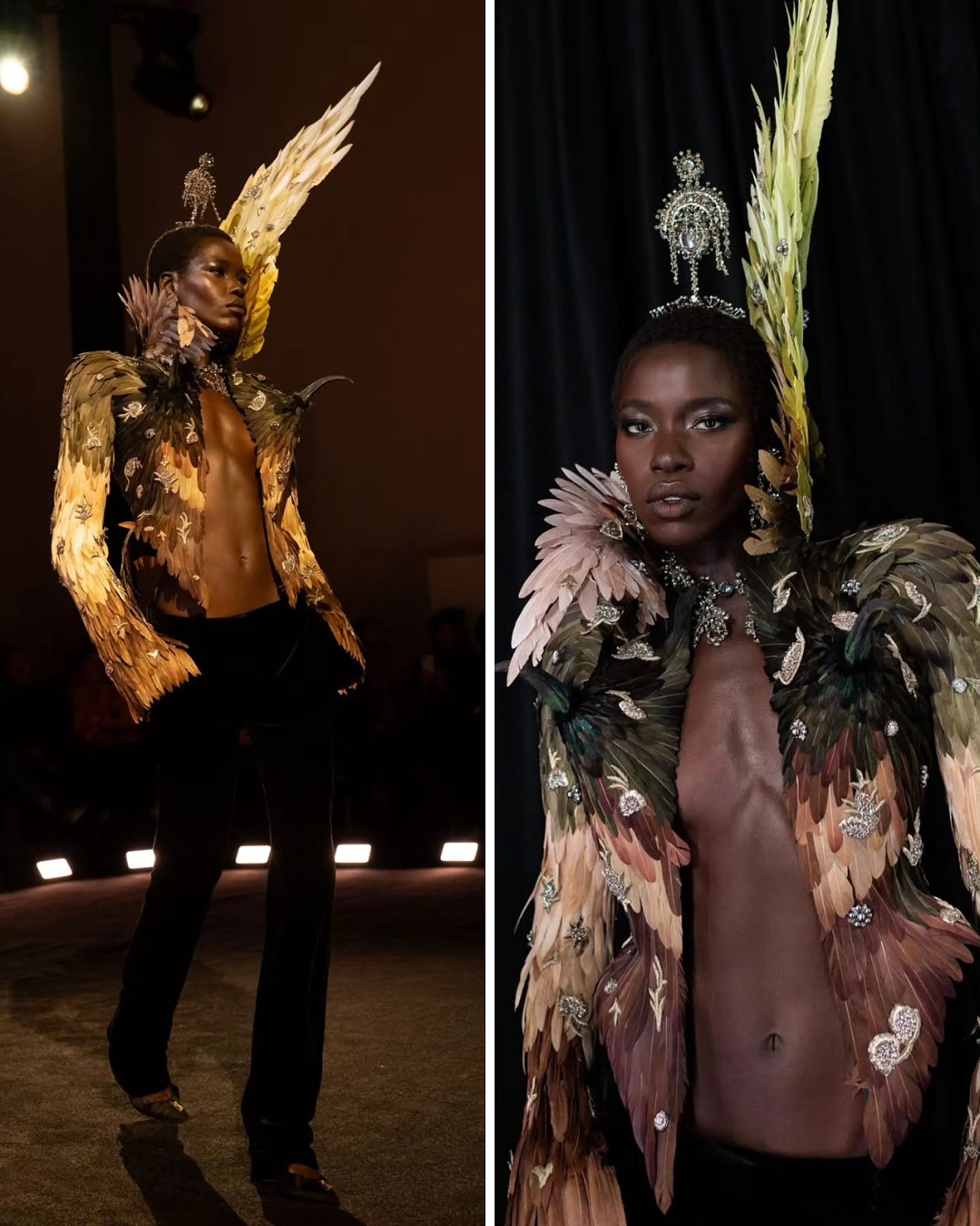 عرض سكياباريلي في أسبوع الموضة الباريسي للخياطة الراقية (إنستغرام)