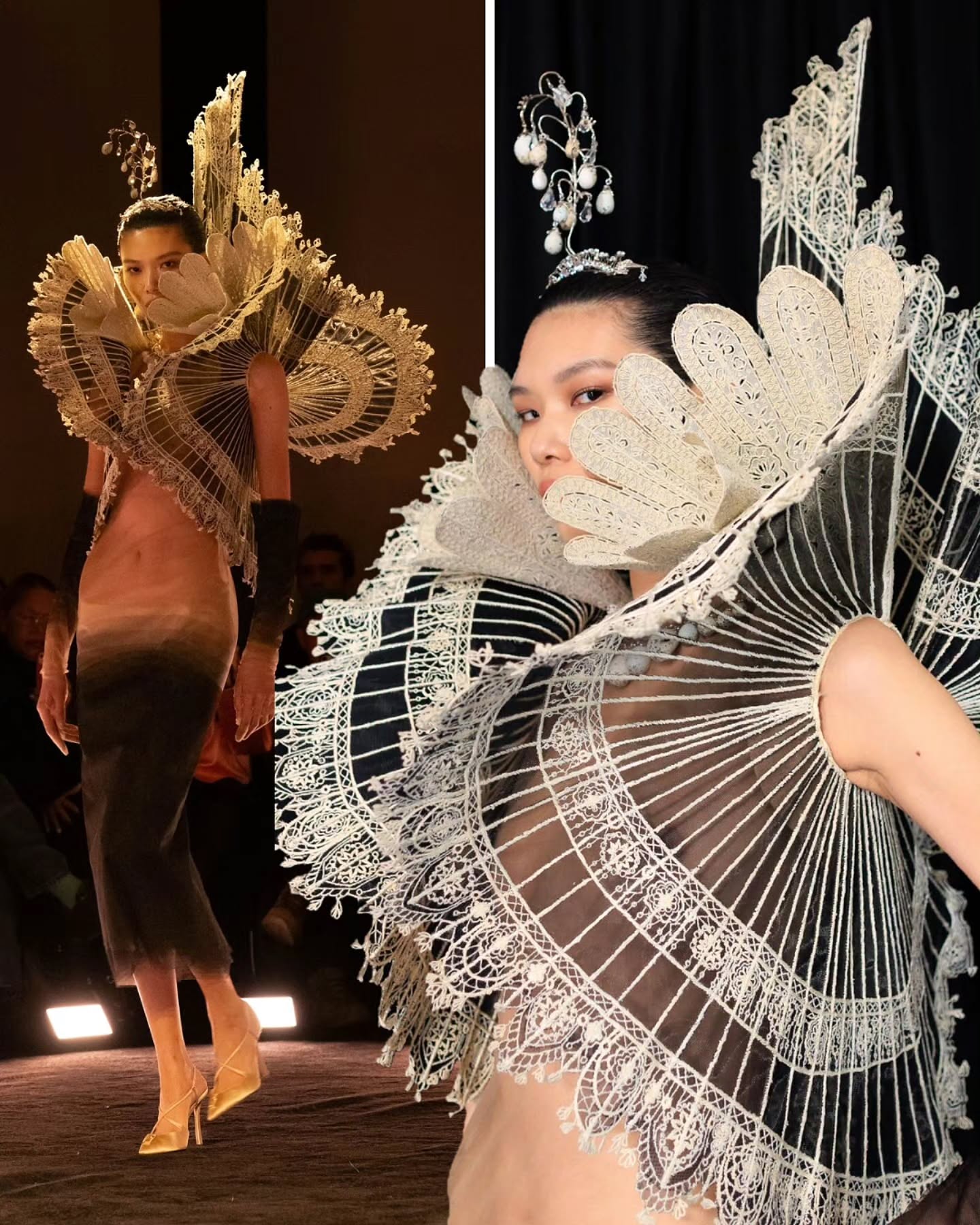 عرض سكياباريلي في أسبوع الموضة الباريسي للخياطة الراقية (إنستغرام)