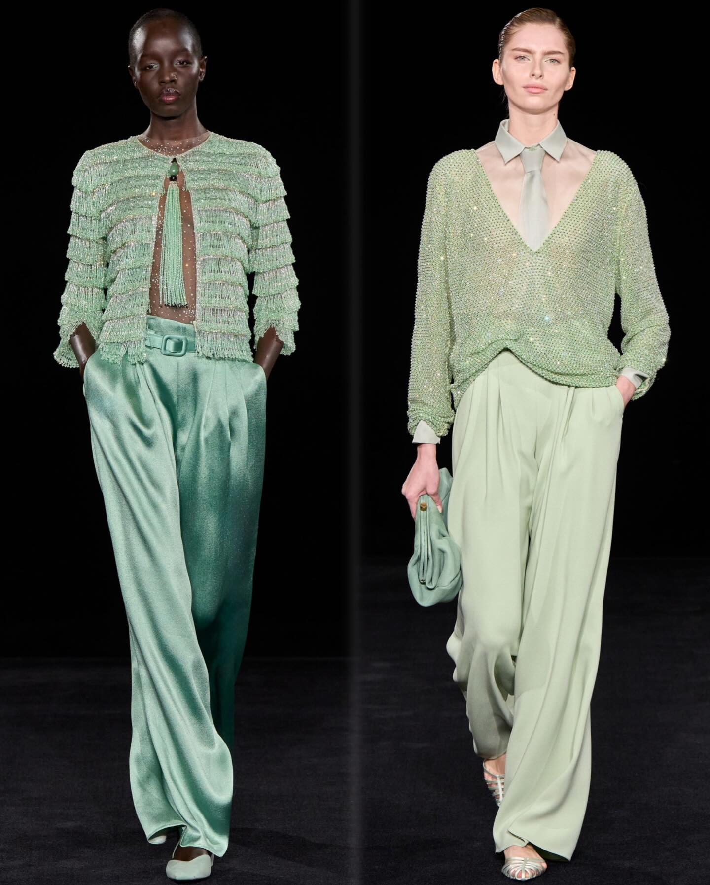 من عرض أزياء أرماني بريفييه في أسبوع الخياطة الراقية بباريس (إنستغرام)