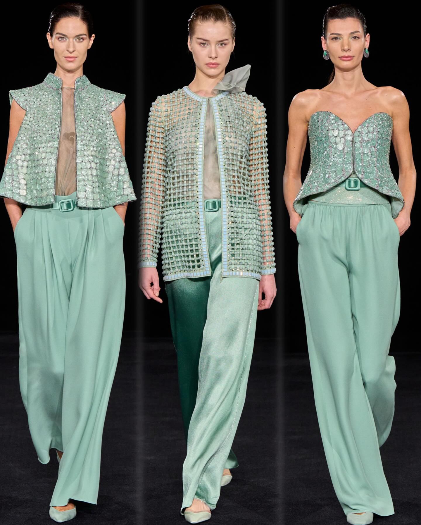 من عرض أزياء أرماني بريفييه في أسبوع الخياطة الراقية بباريس (إنستغرام)