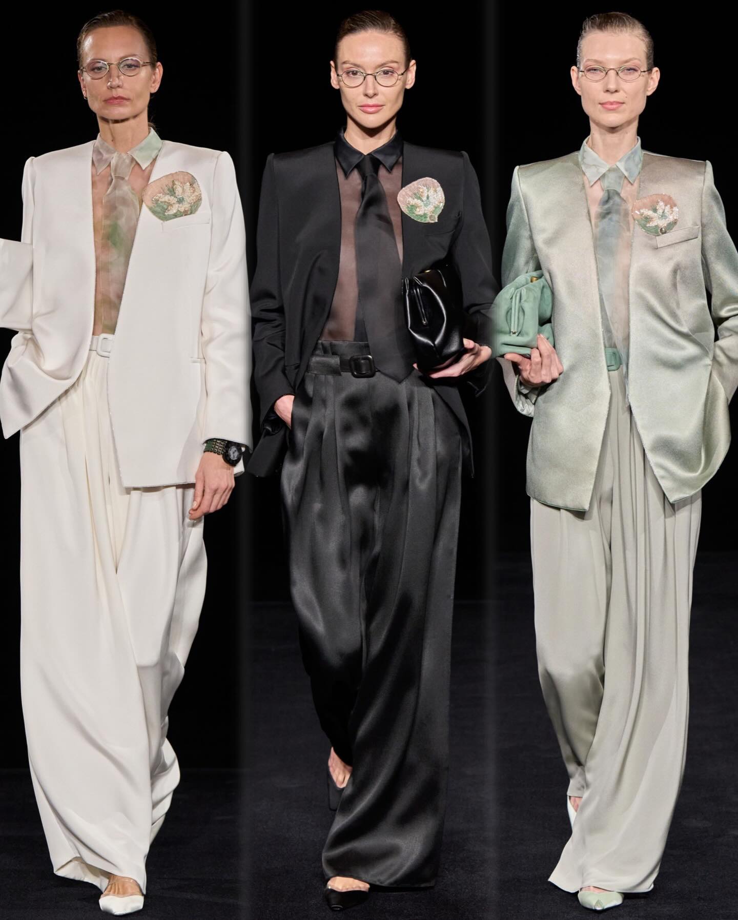 من عرض أزياء أرماني بريفييه في أسبوع الخياطة الراقية بباريس (إنستغرام)