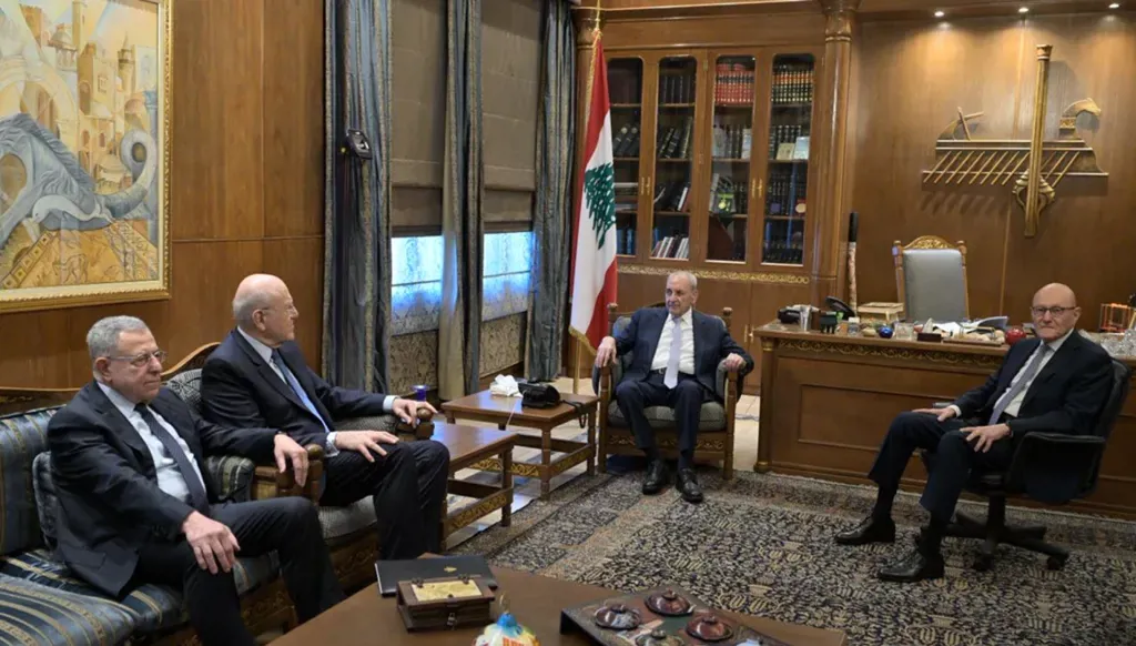 بري التقى رؤساء الحكومة السابقين. (نبيل اسماعيل)