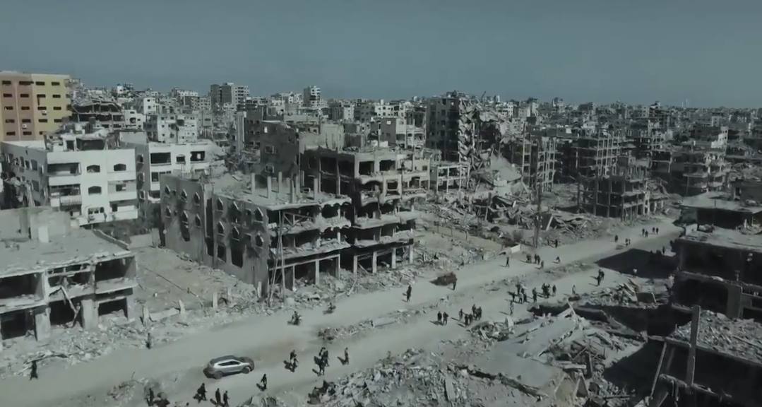 محاكاة دمار غزة في “صحاب الأرض“. (مواقع التواصل). (مواقع التواصل)