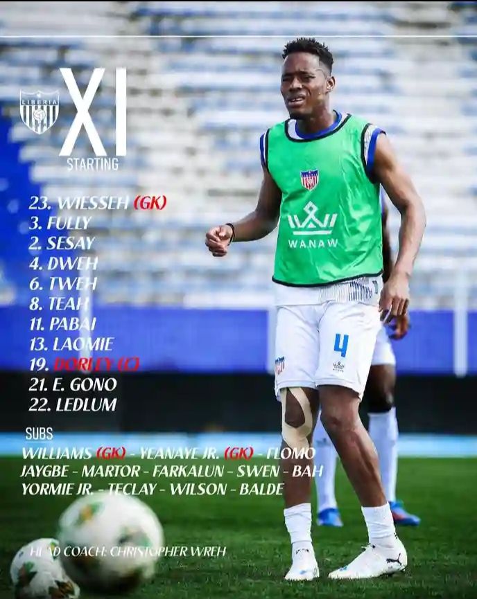 تشكيلة ليبيريا لمواجهة ليبيا.