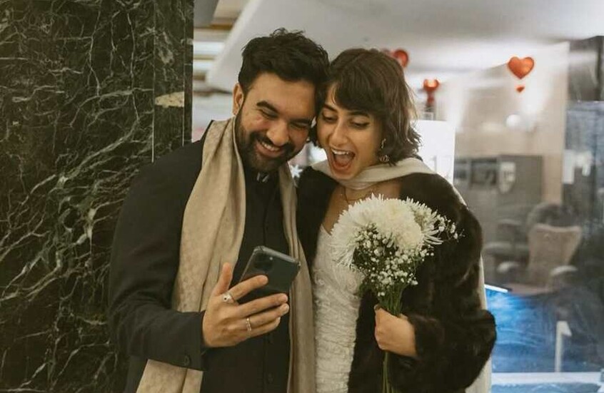 ممداني وزوجته الفنانة السورية راما دواجي (مواقع)