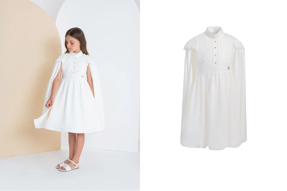  فستان كريب بتفاصيل دانتيل من مجموعة إيلي صعب الجديدة للأطفال (موقع العلامة التجارية)