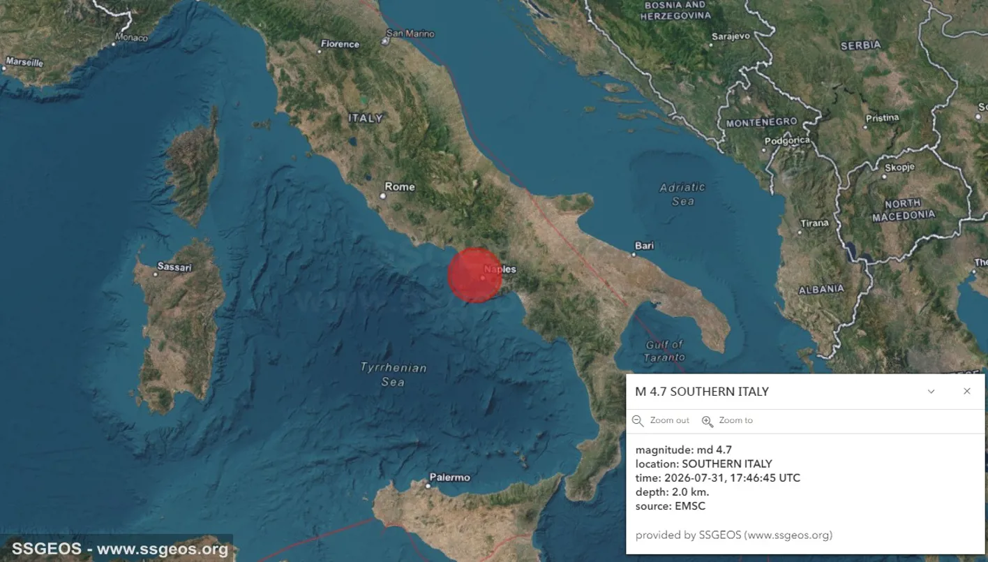 Powerful 4.7 Magnitude Earthquake Hits Southern Italy Near Naples