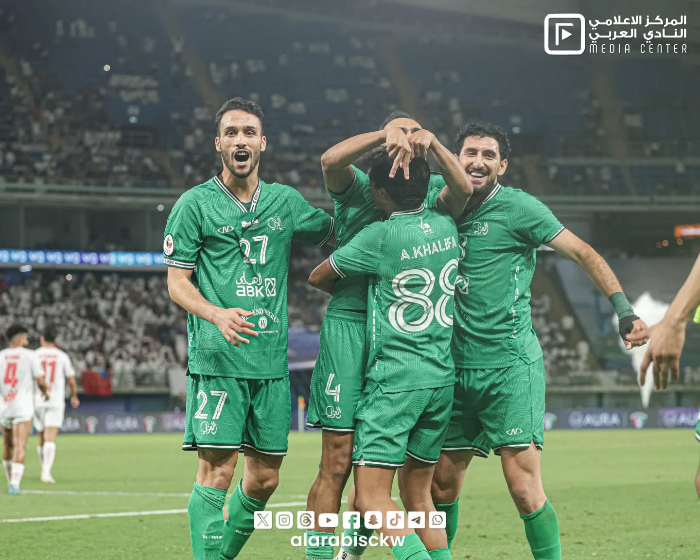 من مباراة العربي والكويت في النهائي. (وكالات)