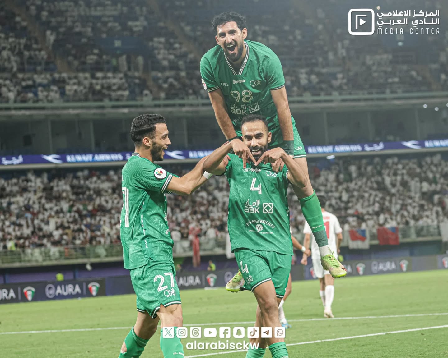 من مباراة العربي والكويت في النهائي. (وكالات)