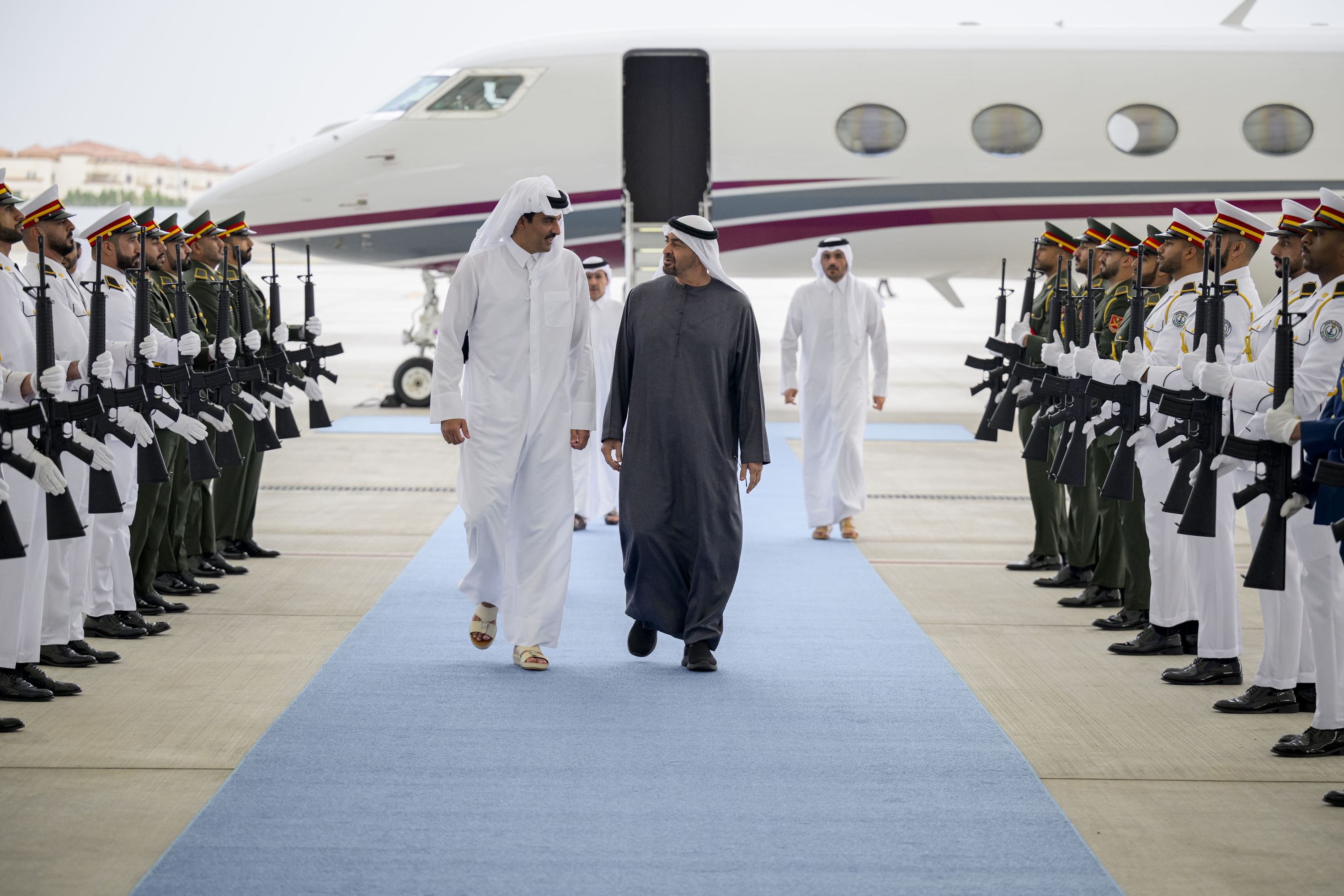 الرئيس الإماراتي يستقبل أمير قطر  (وام). 