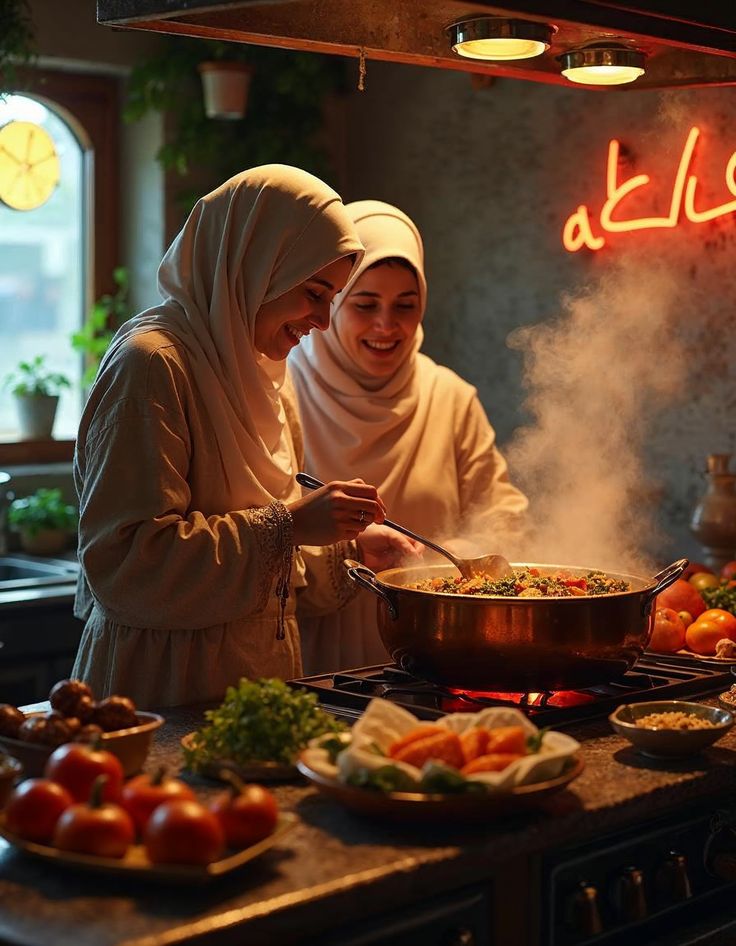 التعاون في تحضير وجبات غذائيّة للنازحين (Pinterest)