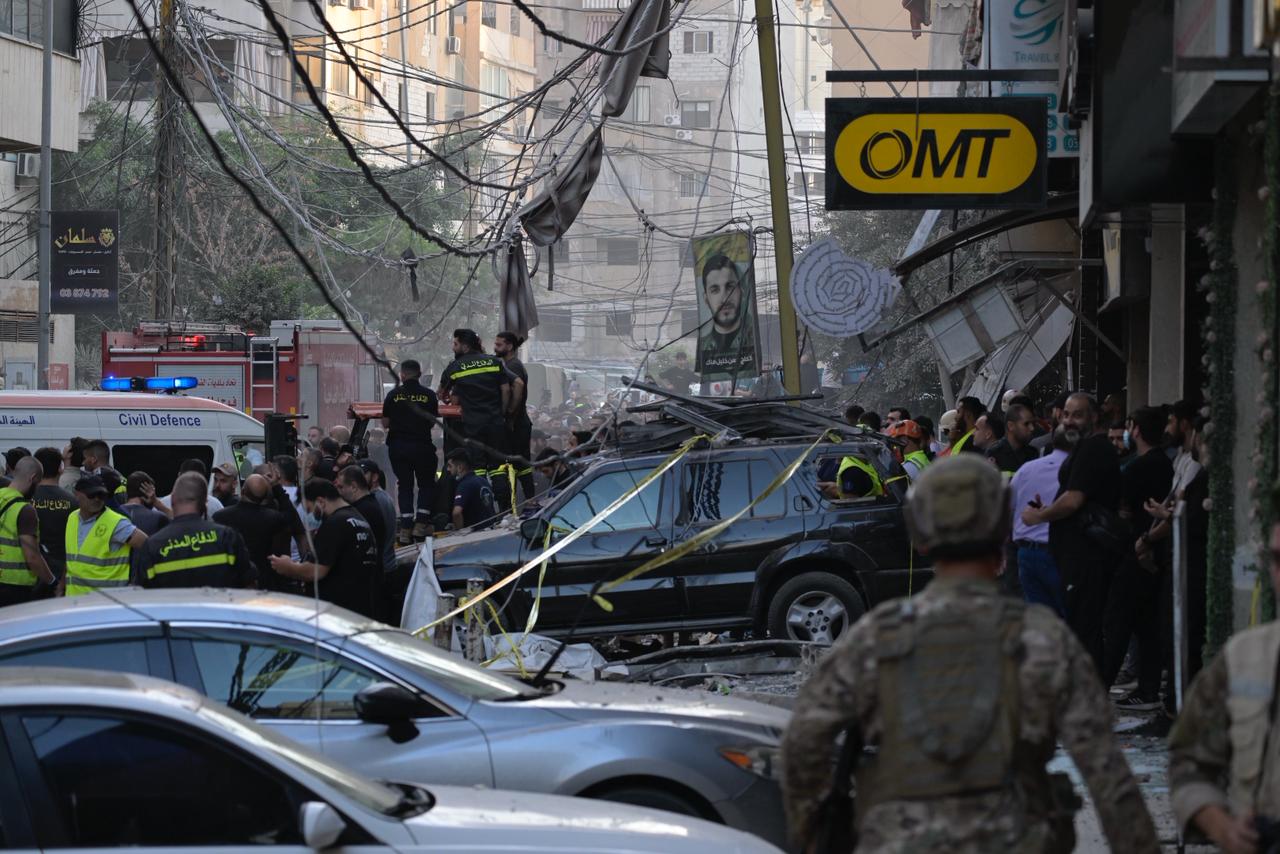 مكان الاستهداف في الضاحية (نبيل اسماعيل).