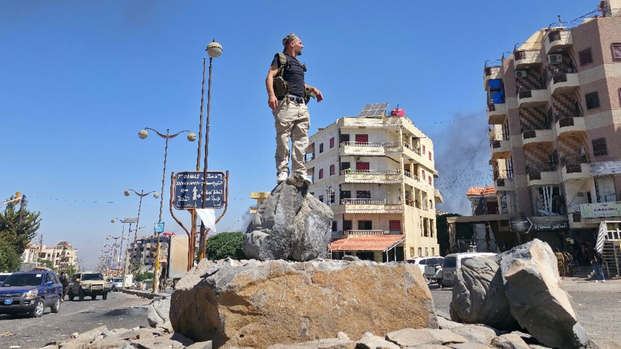 السويداء خلال الاشتباكات (أ ف ب).