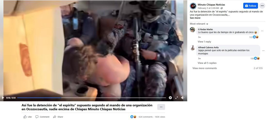 صورة ملتقطة من الشاشة في 25 شباط/فبراير 2026 من موقع فيسبوك