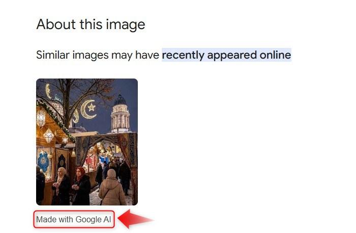 صورة ملقطة من الشاشة في 18 كانون الأول/ديسمبر 2025 من نتائج محرّك غوغل، مع وضع مربّع أحمر على إشارة الذكاء الاصطناعي