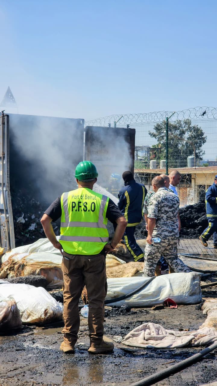 السيطرة على الحريق في الحاوية