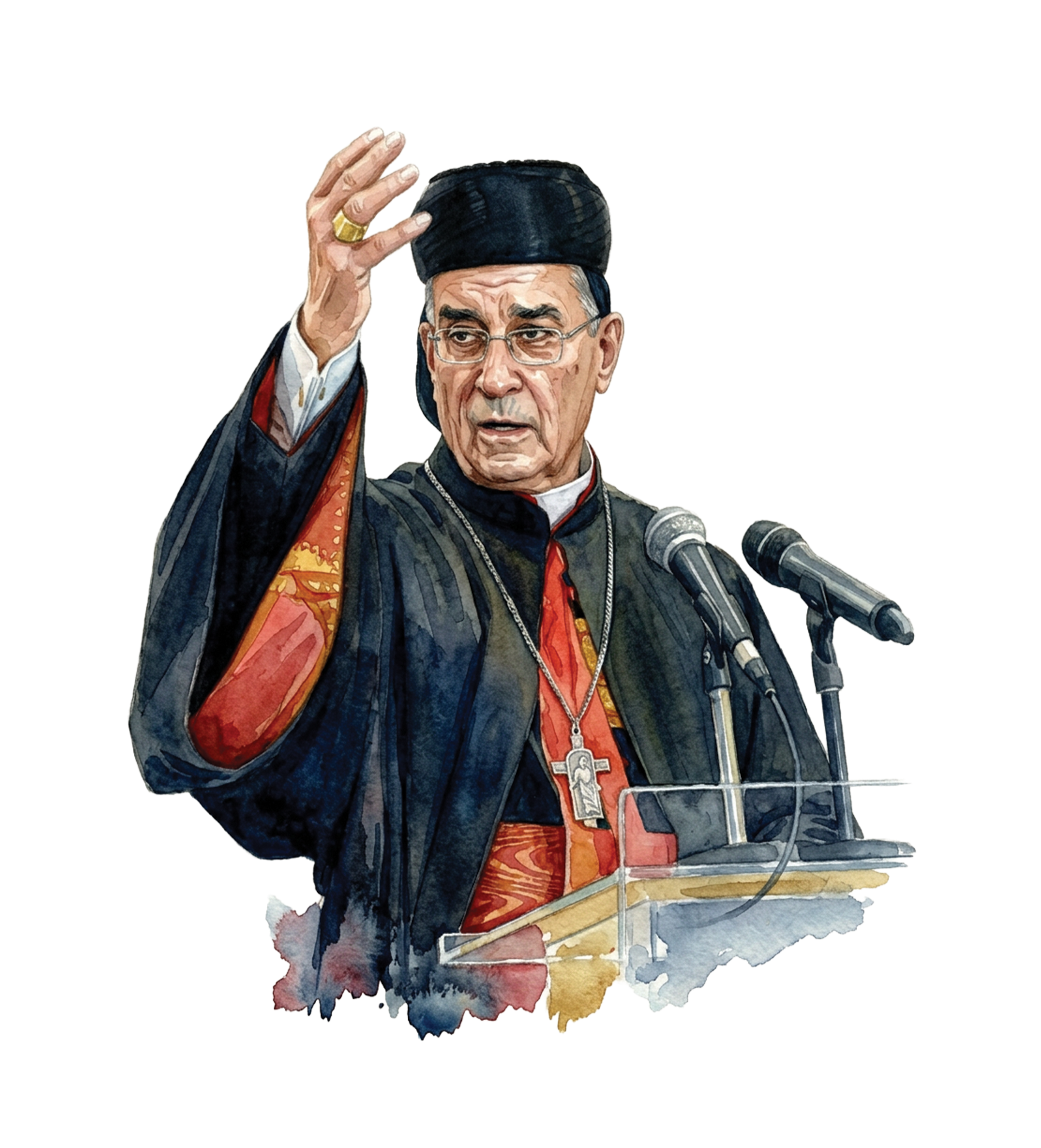 البطريرك الماروني مار بشارة بطرس الراعي (تصميم النهار). 