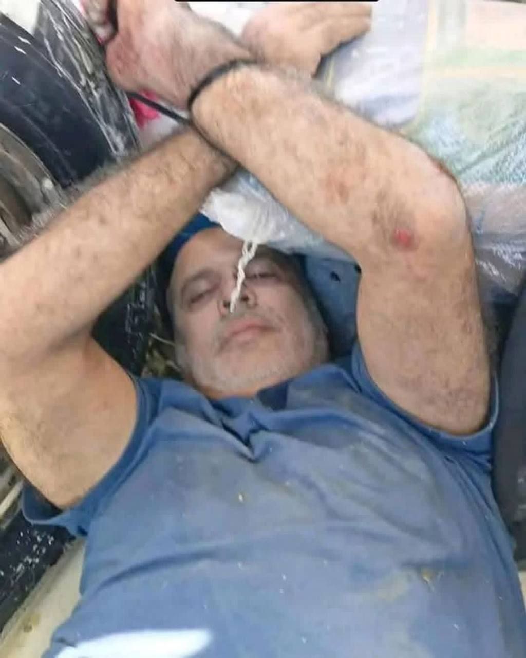 صورة نشرتها وسائل إعلام عبرية لمعين العرابيد بعد اعتقاله (إعلام عبري)