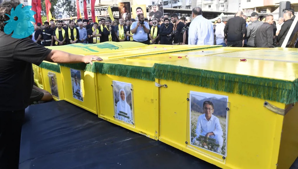 من التشييع في الضاحية الجنوبية لبيروت (حسام شبارو).