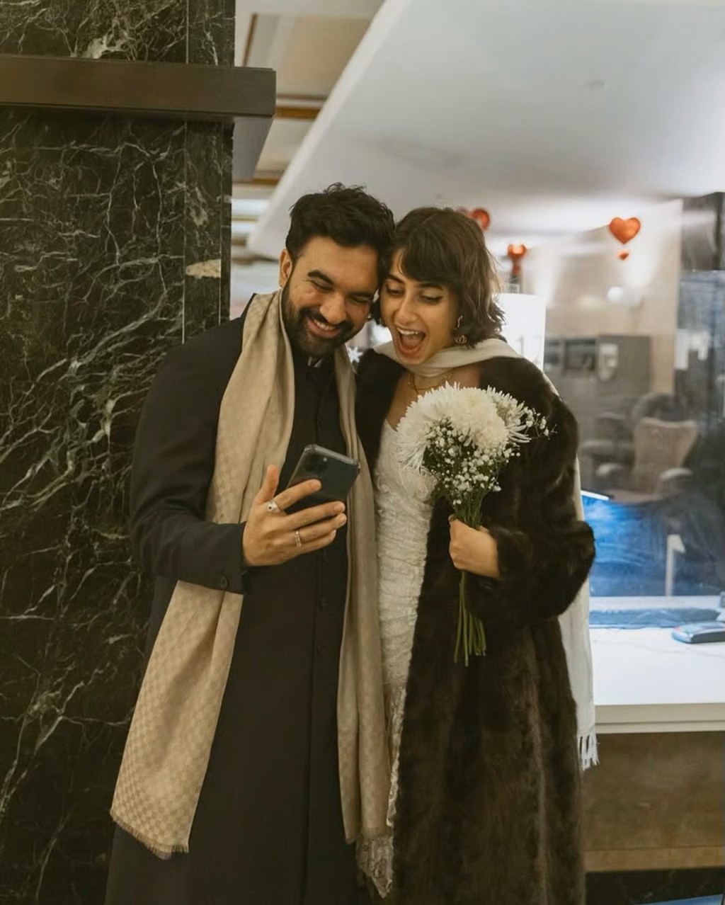 زهران ممداني وزوجته راما دواجي (أ ف ب).