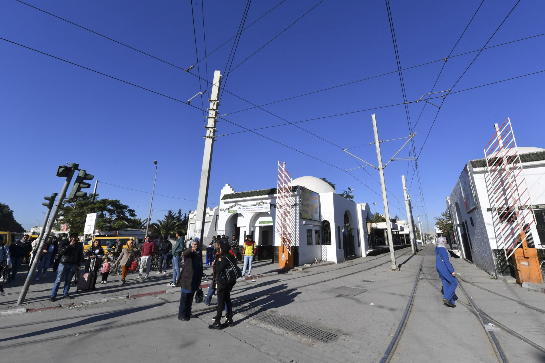 محطة قطار في منطقة أريانا في تونس العاصمة.(أف ب)