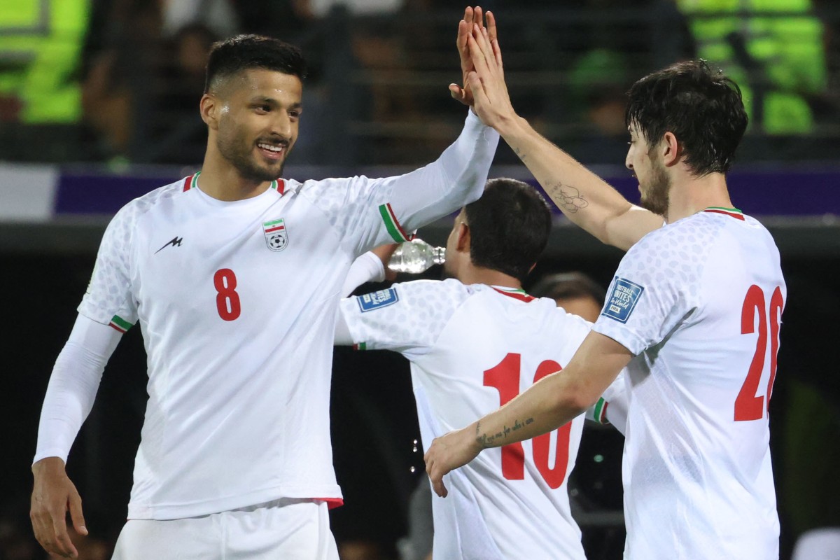 لاعبو إيران. (أ ف ب)