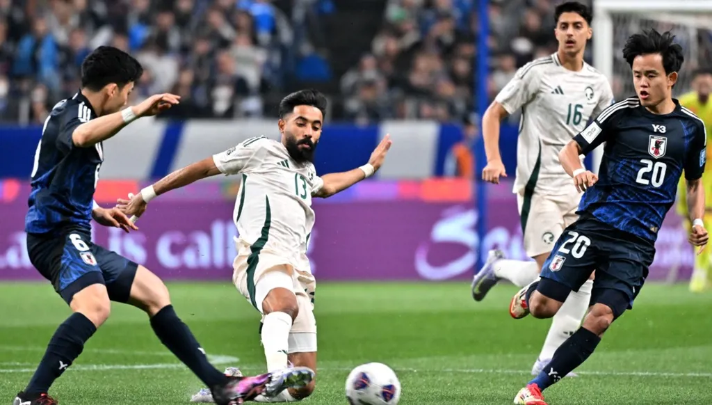التعادل يحسم موقعة السعودية واليابان في تصفيات كأس العالم