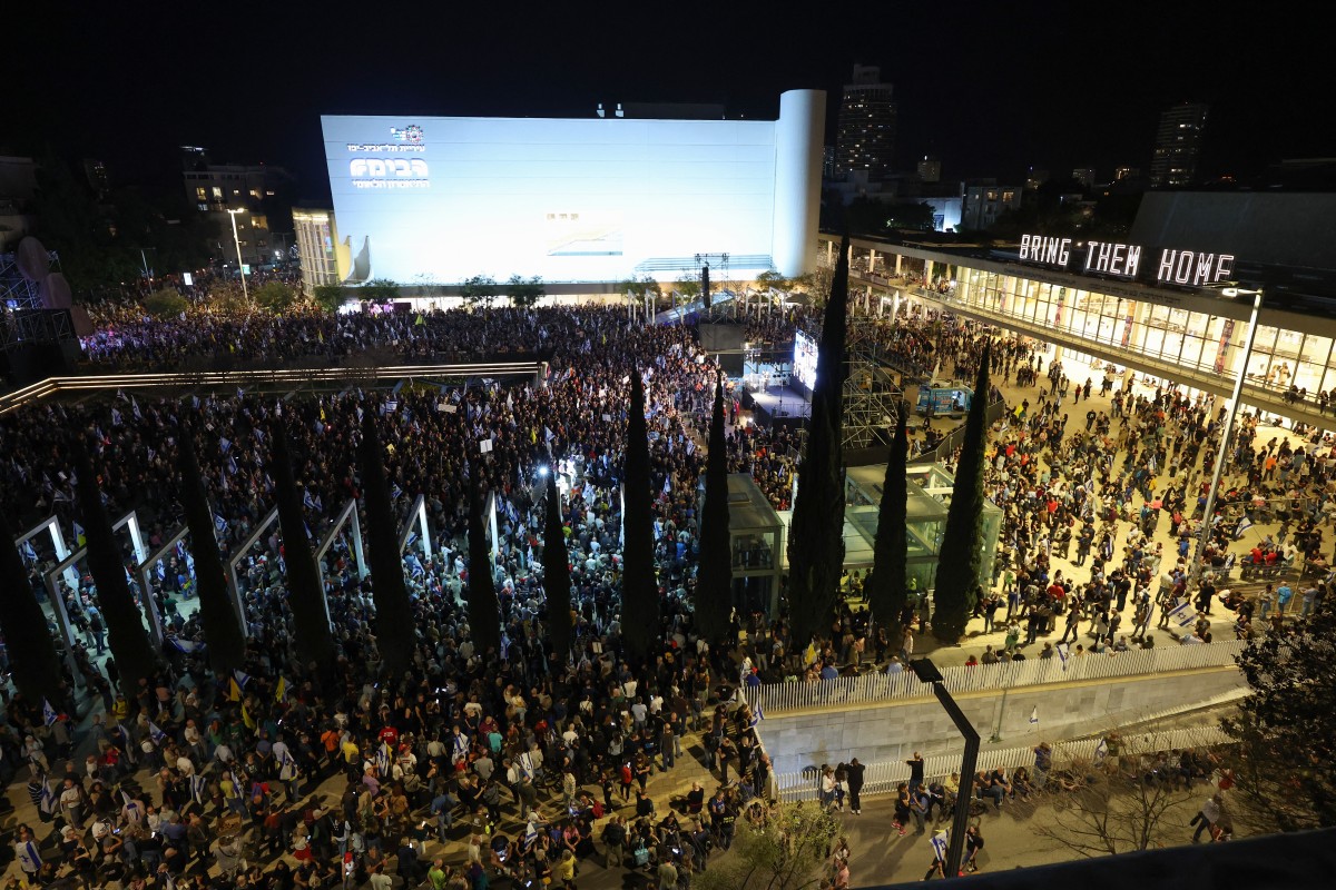 من الاحتجاجات في اسرائيل (ا ف ب)