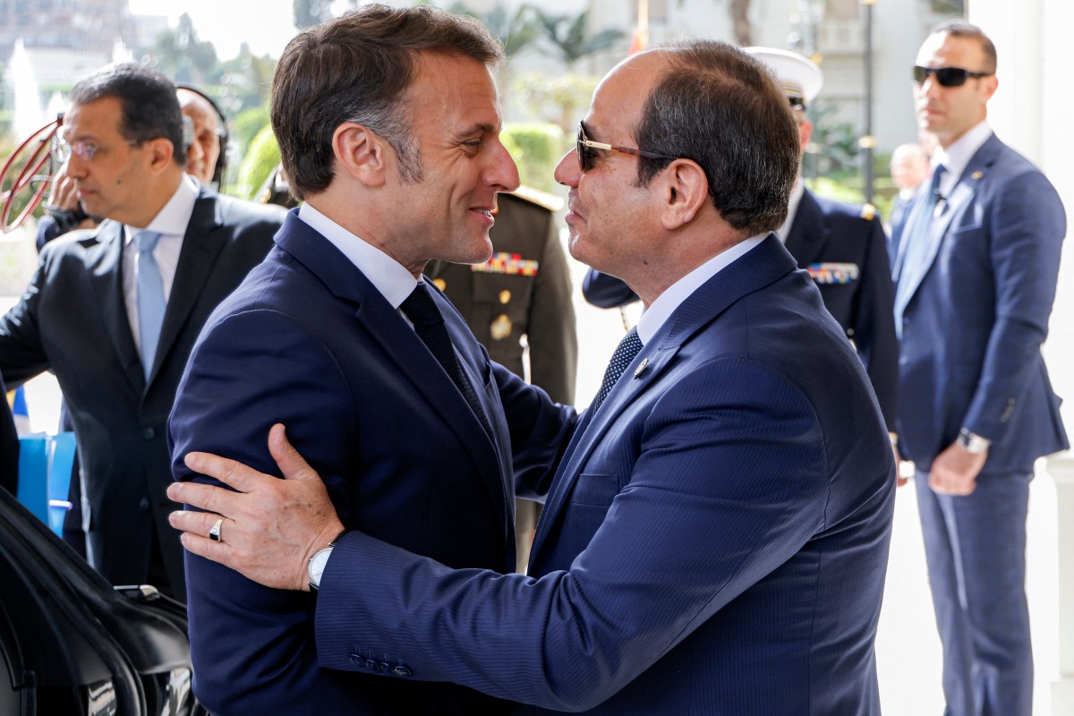 السيسي وماكرون. (أ ف ب)