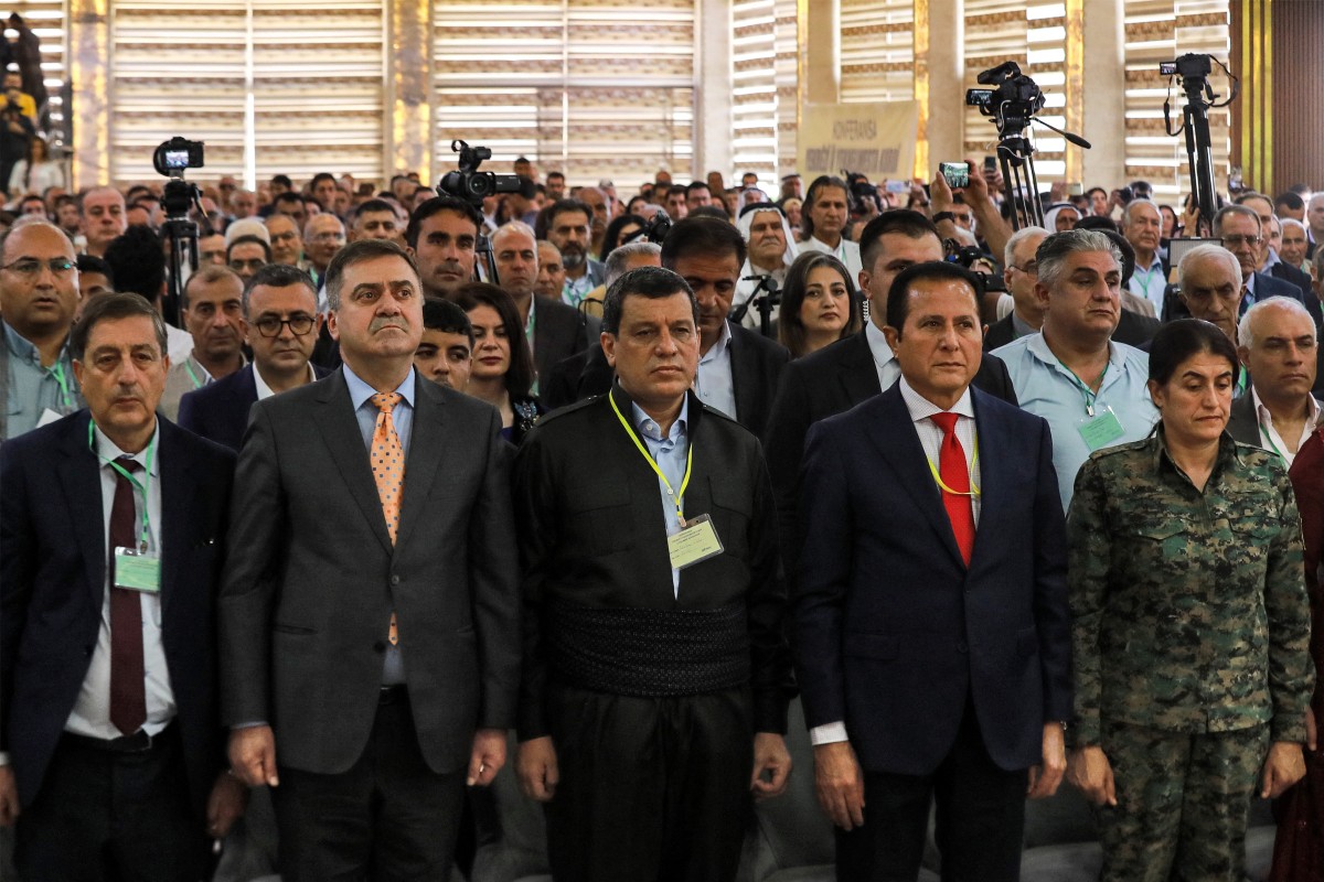 شهد المؤتمر حضور مختلف الأحزاب الكردية السورية. (ا ف ب)