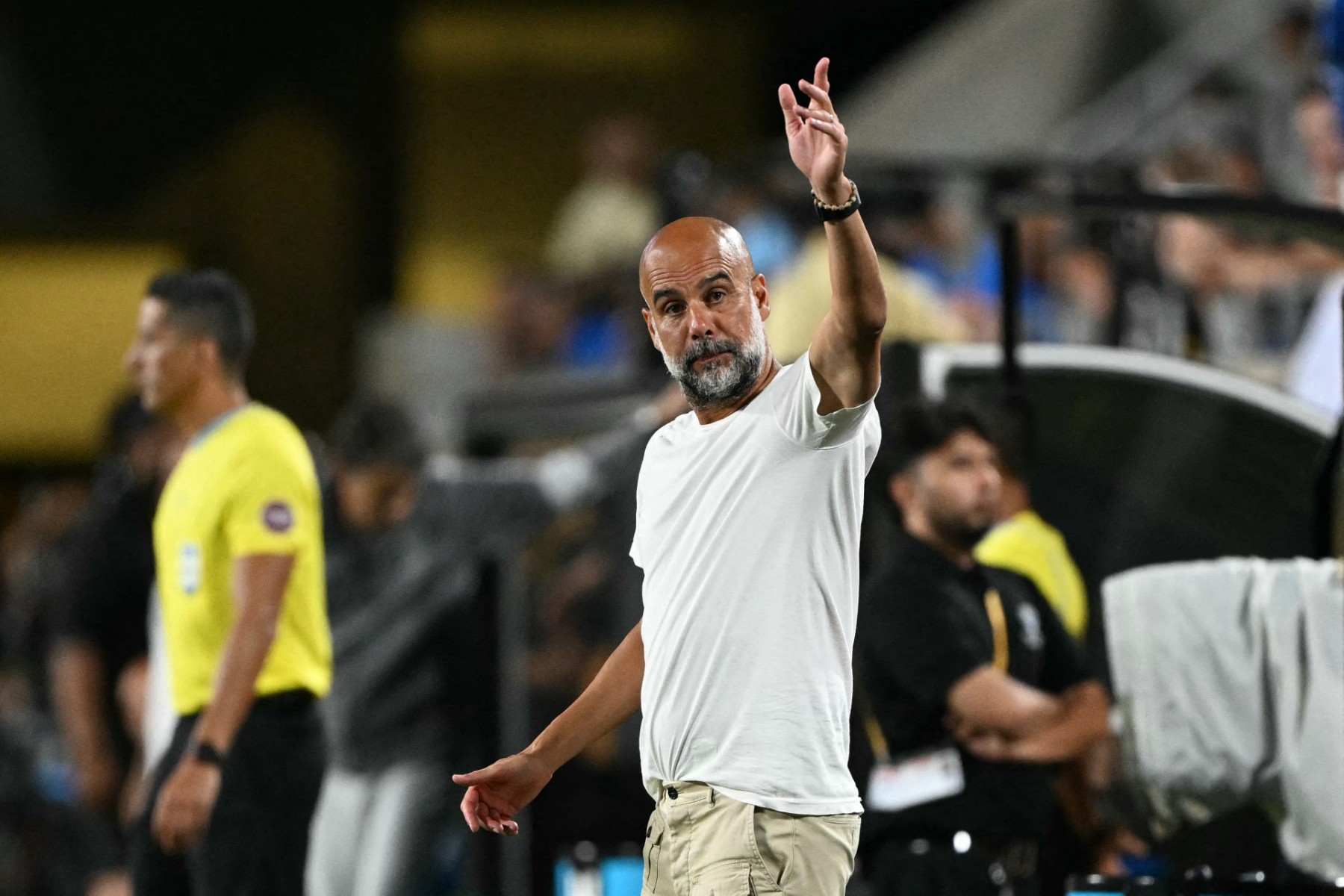 المدرب بيب غوارديولا. (أ ف ب)