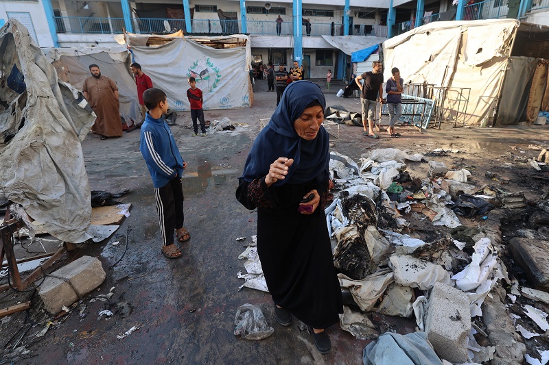 فلسطينية في غزة (ا ف ب)