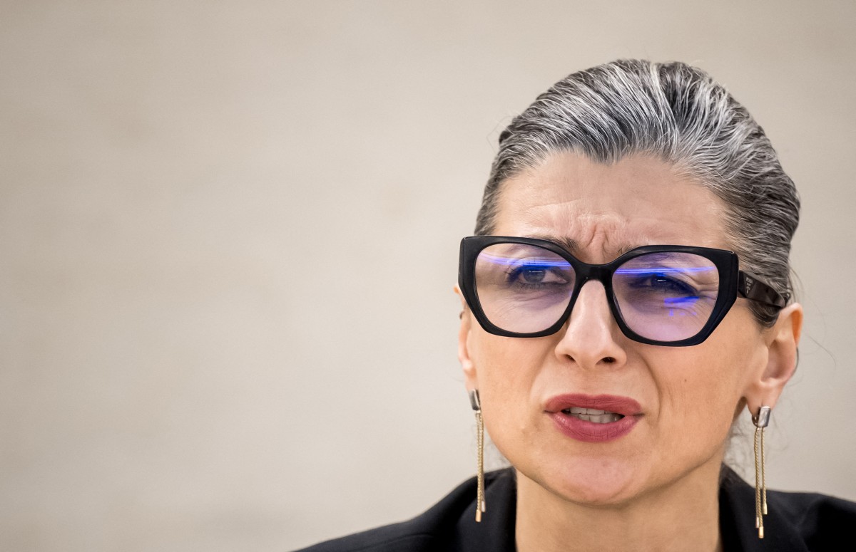 المقررة الأممية الخاصة للأراضي الفلسطينية فرانشيسكا ألبانيزي (أ ف ب).