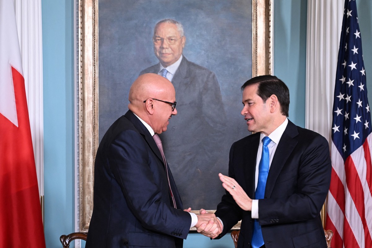 وزيرا خارجية أميركا والبحرين (أ ف ب).