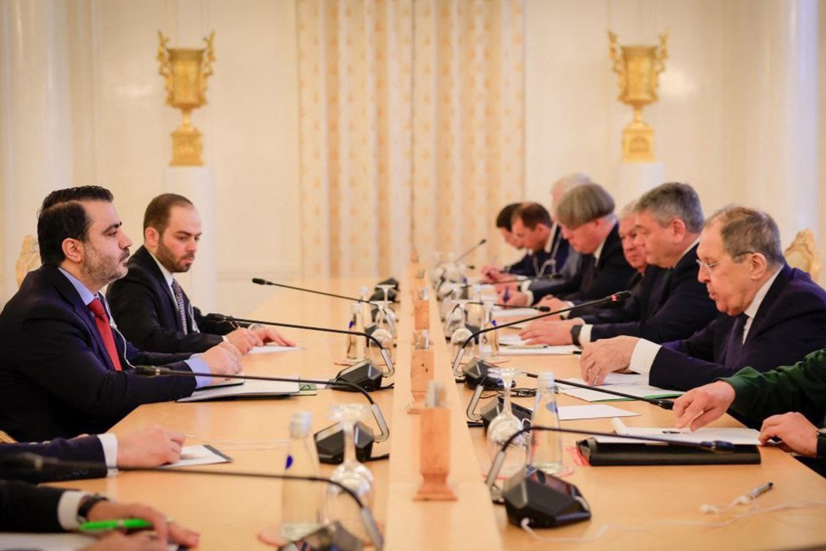 لافروف والشيباني. (أ ف ب)