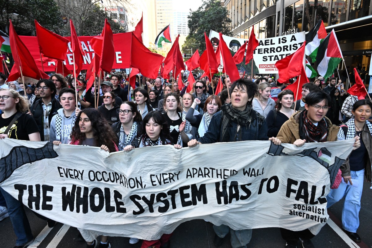 تظاهرة مؤيدة لغزة في مدينة سيدني الأسترالية، في 31 آب 2025. (أ ف ب)