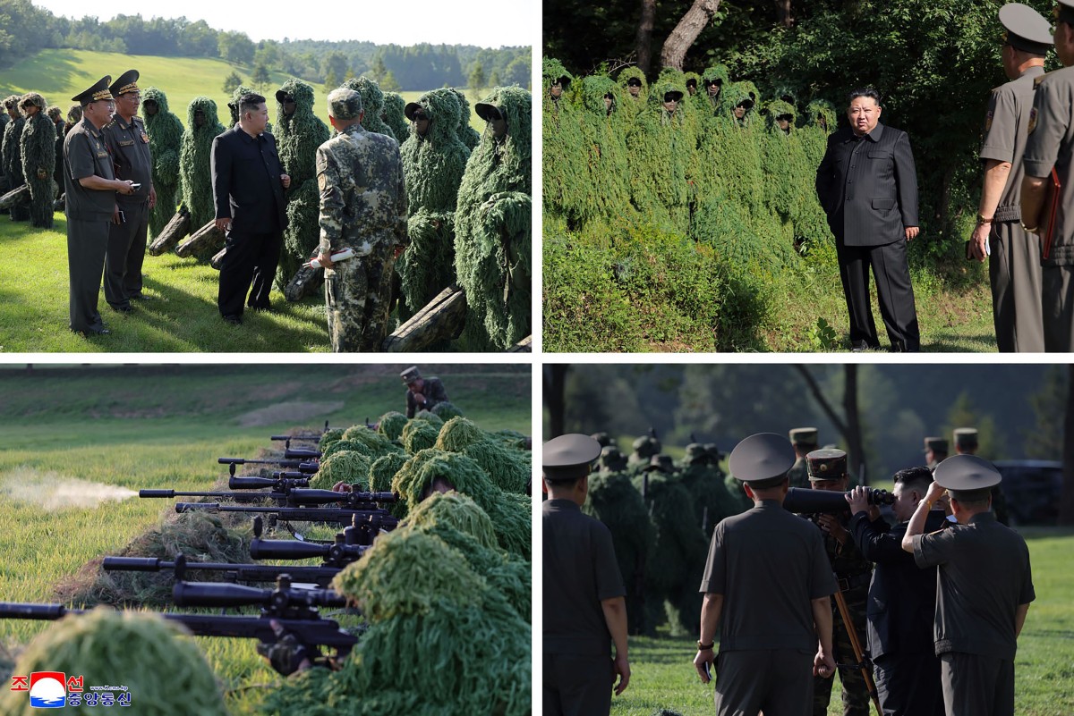 كيم جونغ أون يتفقّد الجيش الكوري الشمالي (أ ف ب).