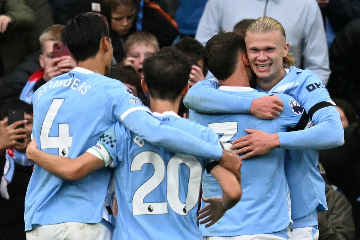 مانشستر سيتي يتفوّق على مانشستر يونايتد. (أ ف ب)